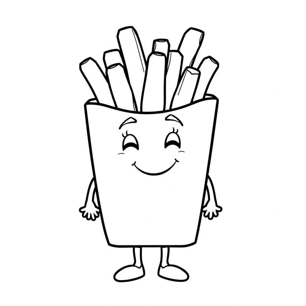 Kolorowanka: frytka z buźką - Kolorowanki - Dzień Frytek