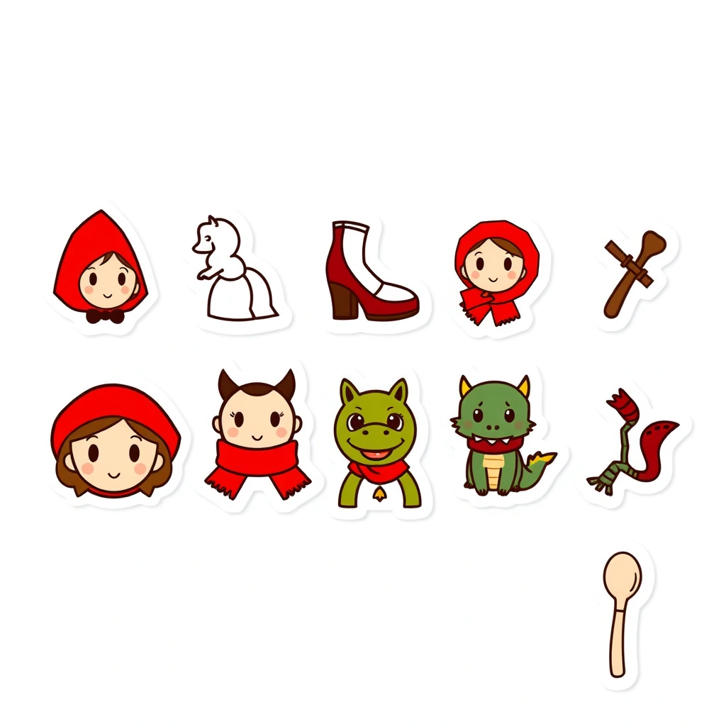 Arkusz naklejek (nagrody) - Szablony - Dzień Postaci z Bajek