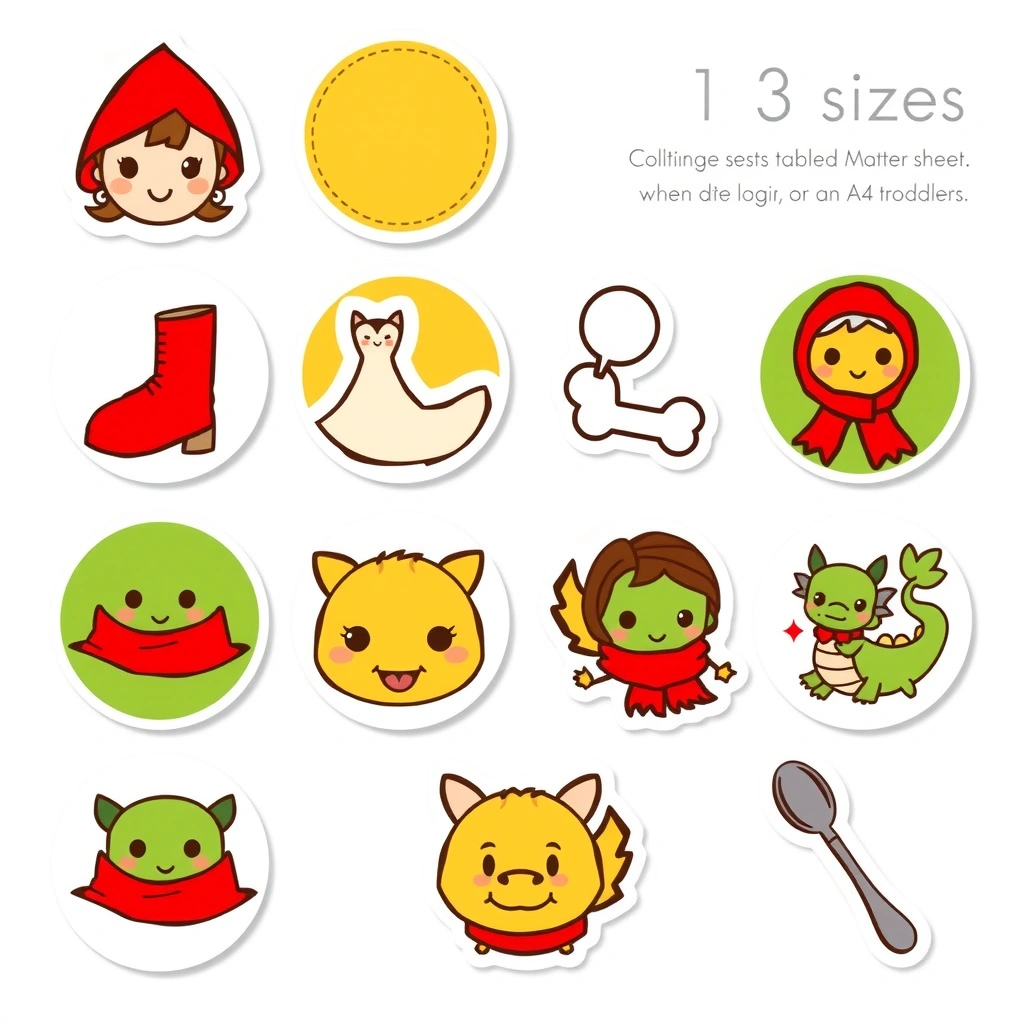 Arkusz naklejek (nagrody) - Szablony - Dzień Postaci z Bajek