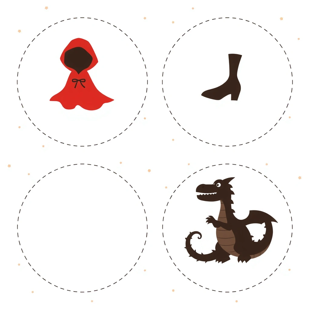 Plansza do układania rekwizytów (mata aktywności) - Szablony - Dzień Postaci z Bajek