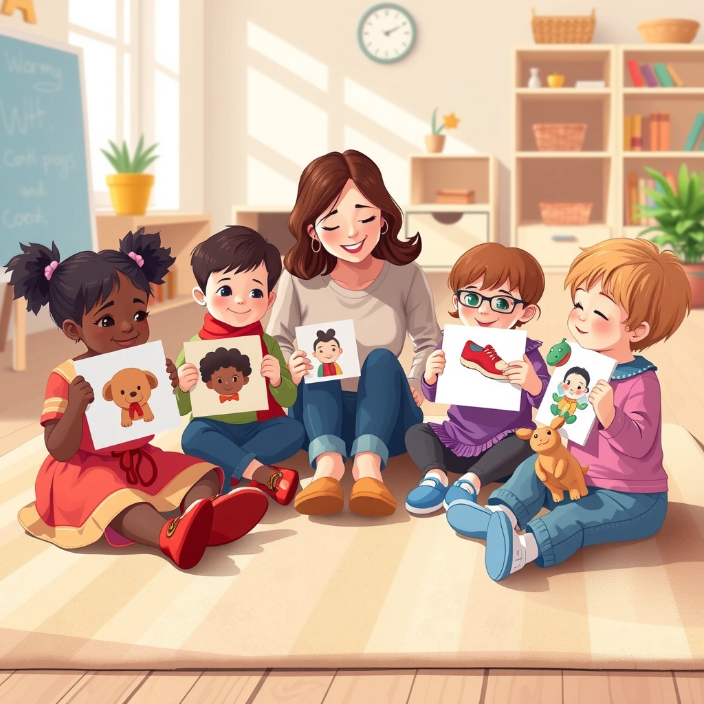 Scena: dzieci w kręgu podczas zajęć - Materiały - Dzień Postaci z Bajek