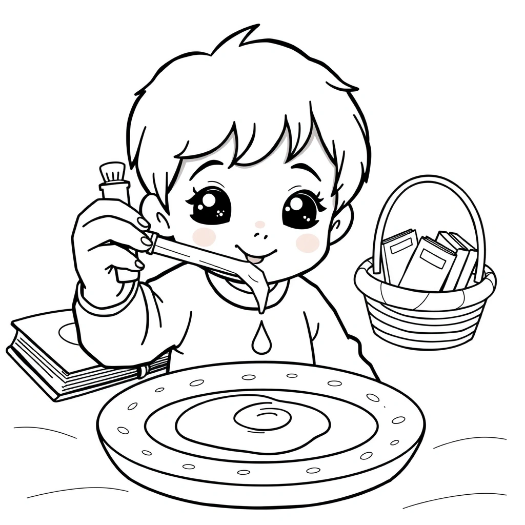 Kolorowanka: eksperyment z kroplą na papierze - Kolorowanki - Dzień Bibliotekarza i Bibliotek