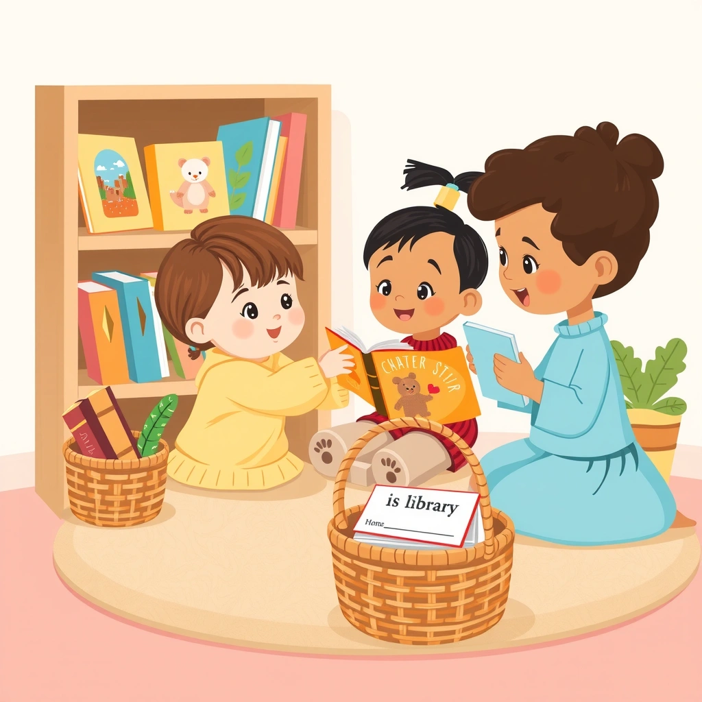 Scena kącika czytania i wypożyczalni - Materiały - Dzień Bibliotekarza i Bibliotek