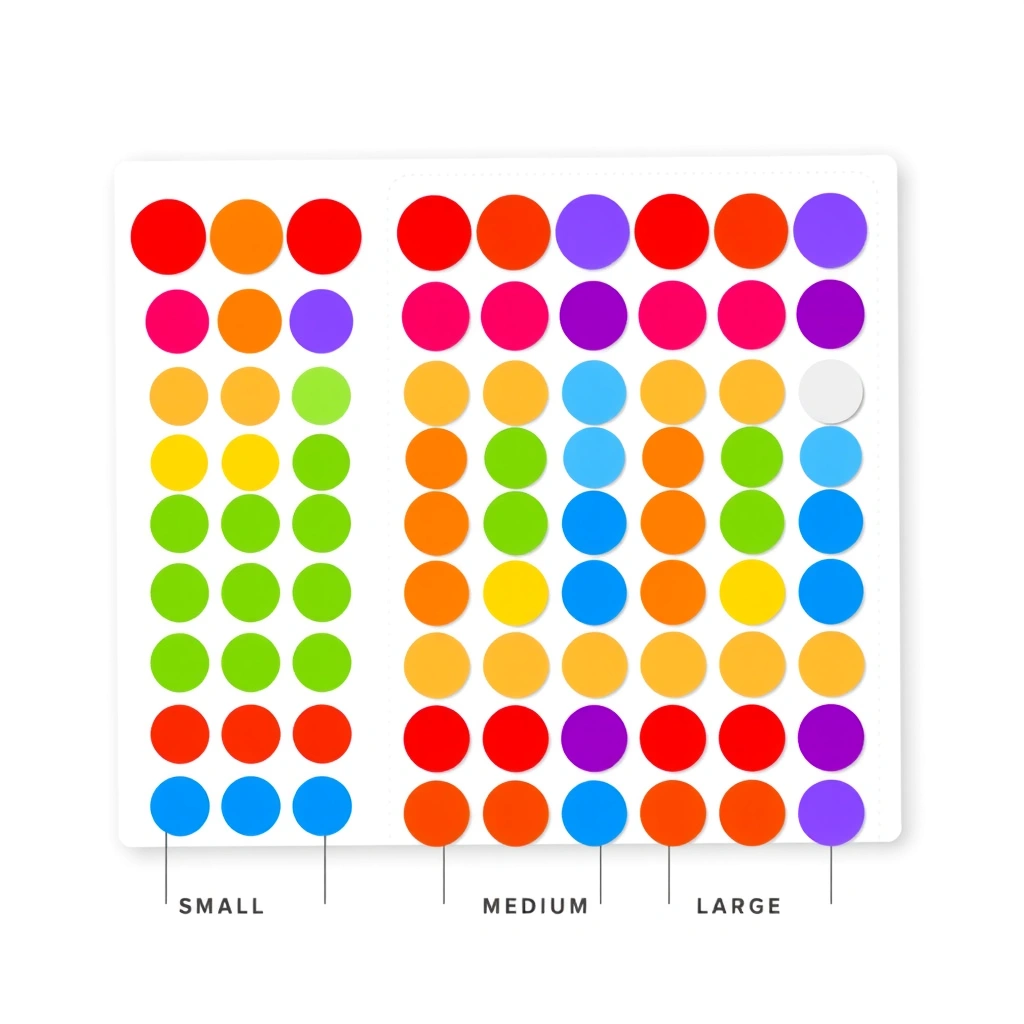 Arkusz naklejek-kropek (do druku) - Szablony - Dzień Kropki