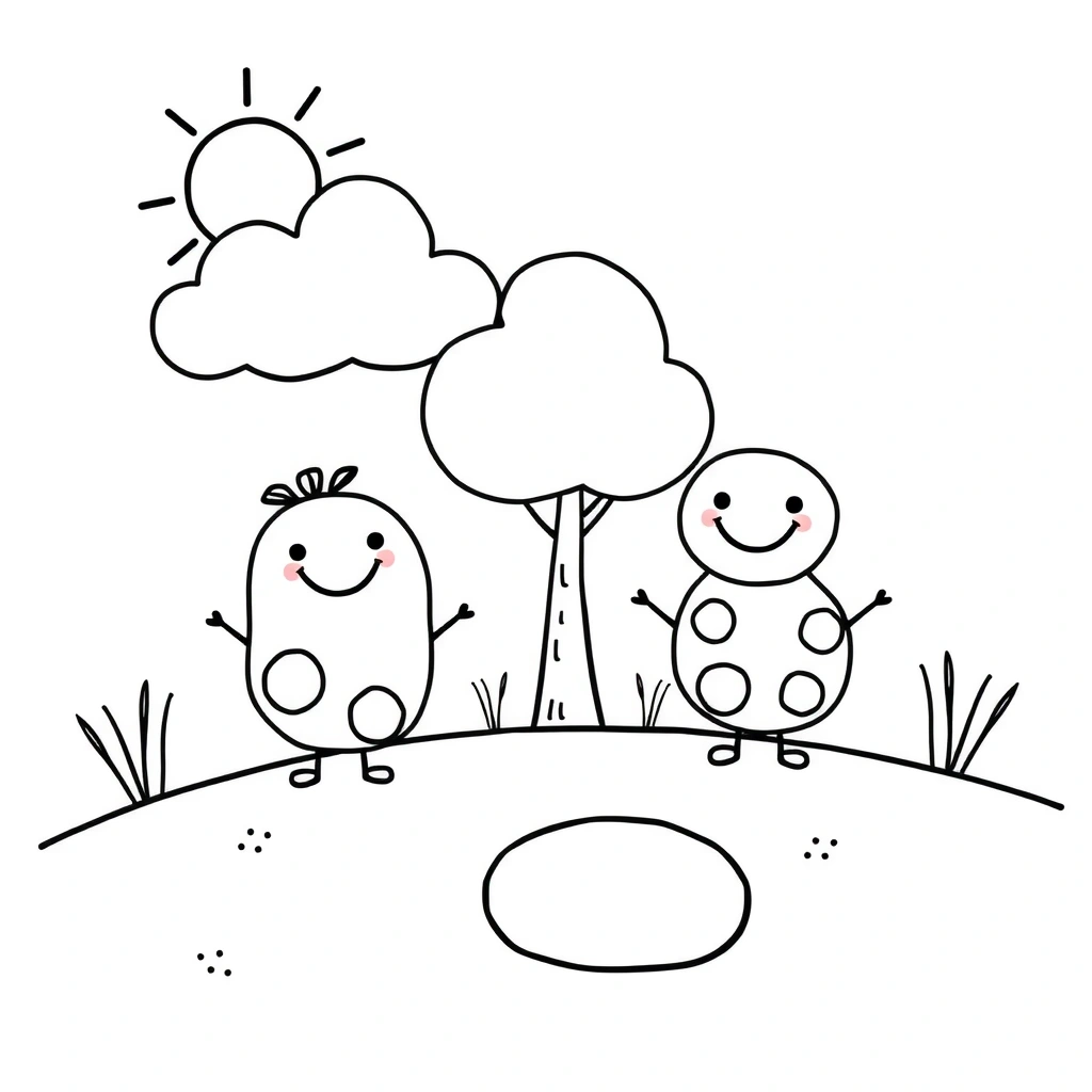 Kolorowanka: Kropka i przyjaciele - Kolorowanki - Dzień Kropki