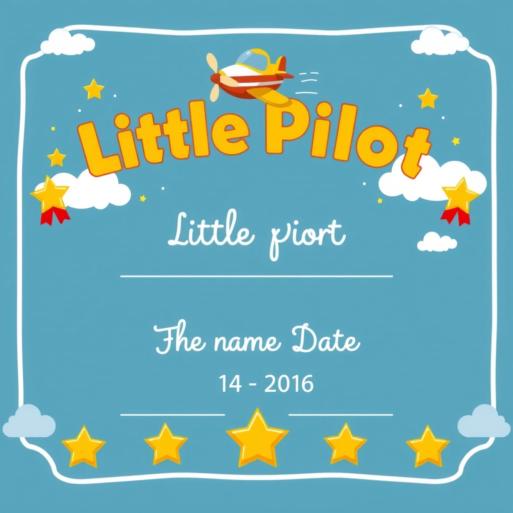 Dyplom 'Mały Pilot' - Szablony - Dzień Lotnictwa