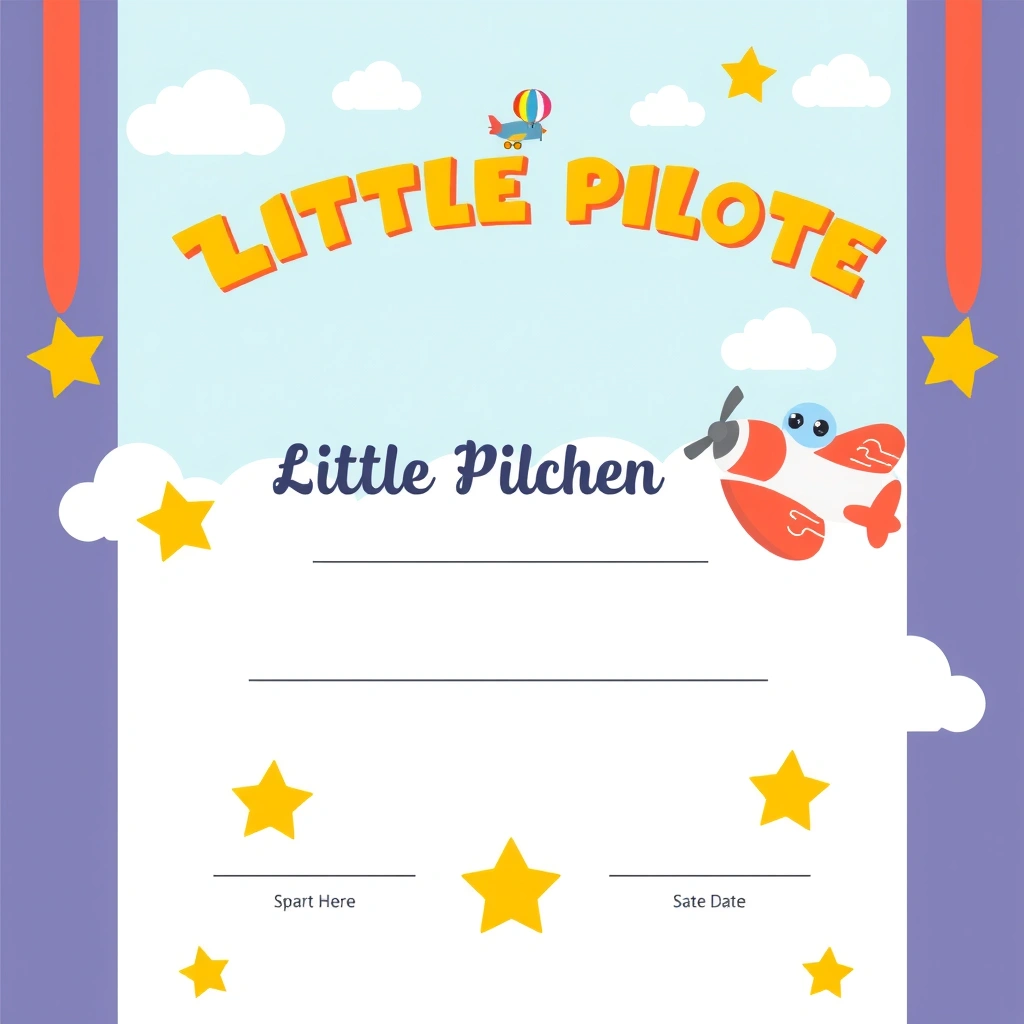 Dyplom 'Mały Pilot' - Szablony - Dzień Lotnictwa