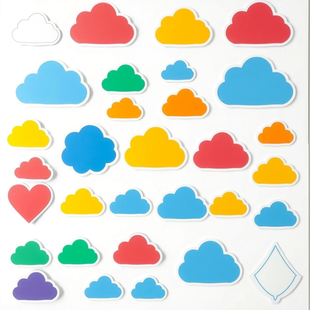 Naklejki chmur i pierścieni (arkusz) - Materiały - Dzień Lotnictwa