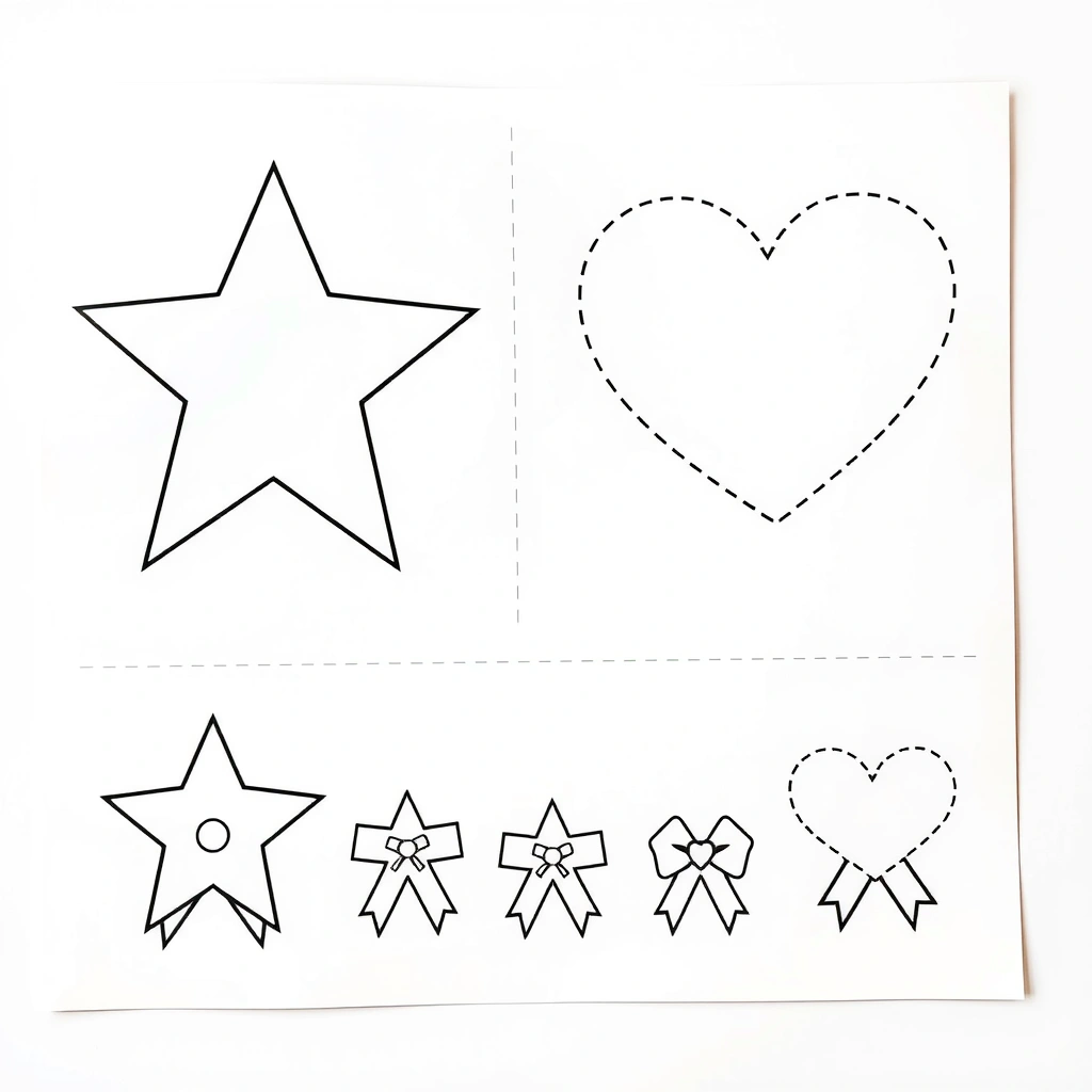 Szablony kształtów — gwiazdka i serduszko - Szablony - Dzień Tańca