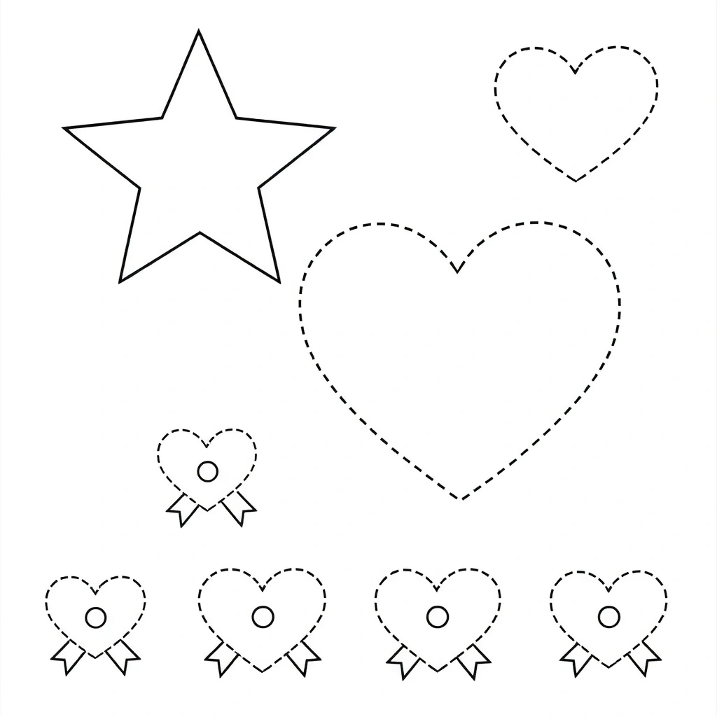 Szablony kształtów — gwiazdka i serduszko - Szablony - Dzień Tańca