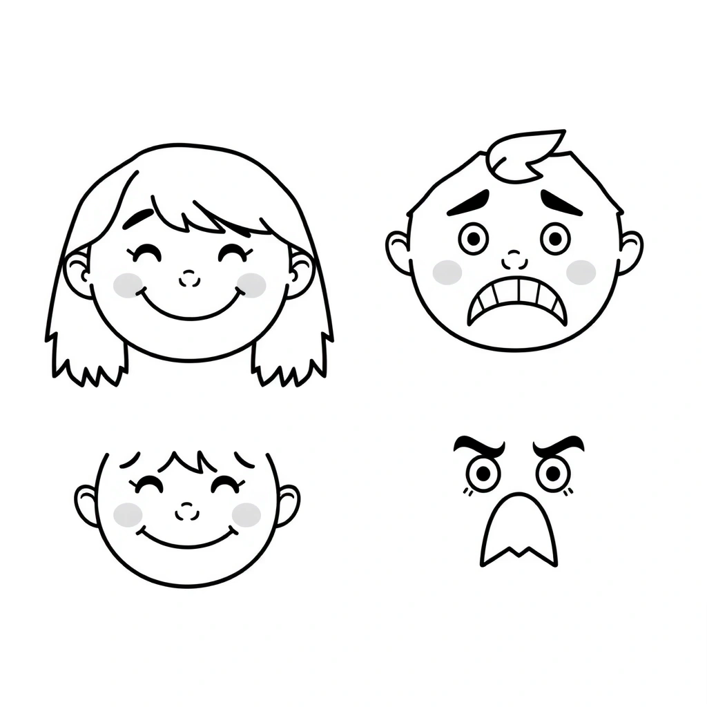 Kolorowanki z dużymi buziami - Kolorowanki - Dzień Emotikony