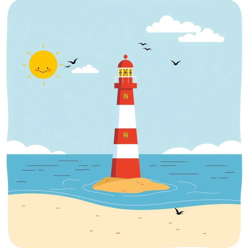 Duża ilustracja latarni morskiej - Materiały - Dzień Latarni Morskich