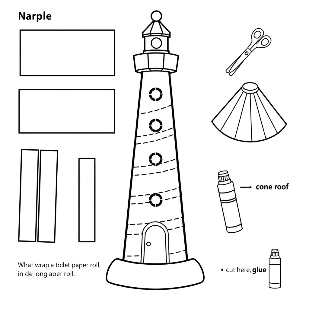 Szablon do wycięcia — części latarni - Szablony - Dzień Latarni Morskich