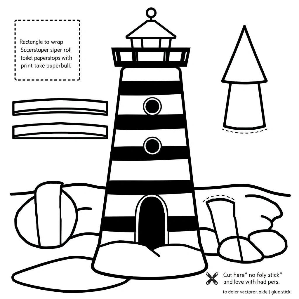 Szablon do wycięcia — części latarni - Szablony - Dzień Latarni Morskich