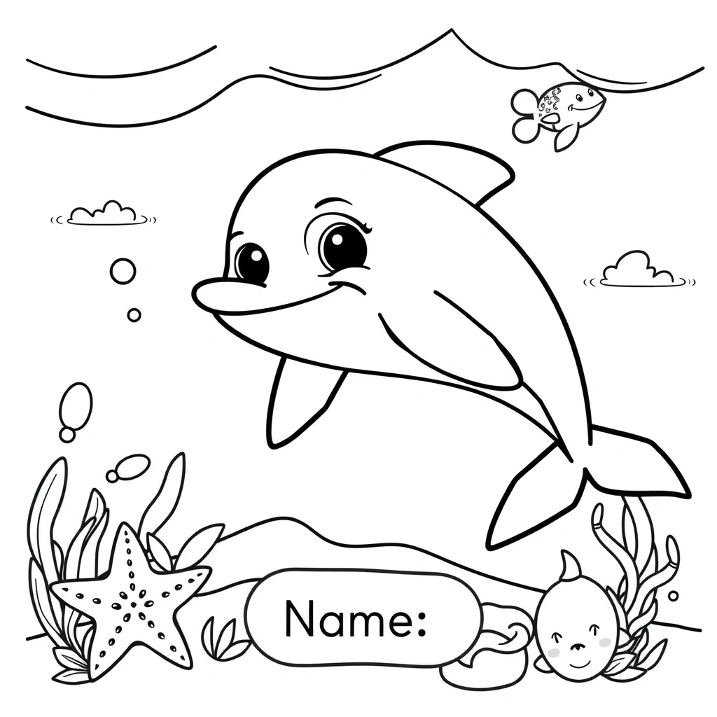 Strona do kolorowania: Delfin - Kolorowanki - Dzień Delfina