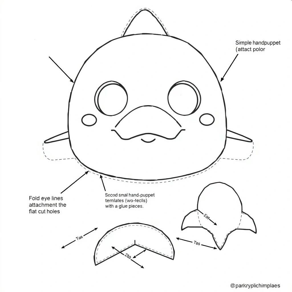 Szablon maski/wycinanki: Delfin - Szablony - Dzień Delfina