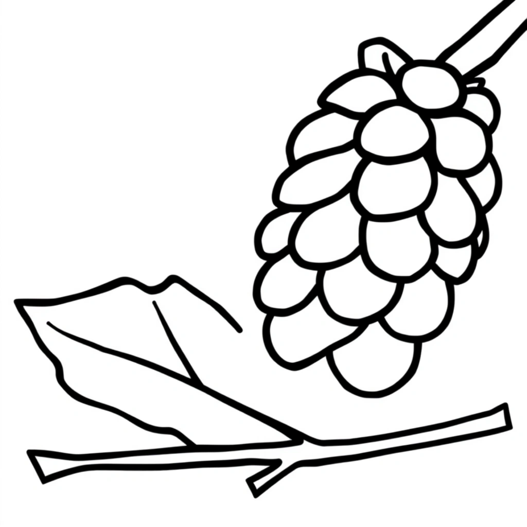 Kolorowanka: Liść i szyszka - Kolorowanki - Andrzejki