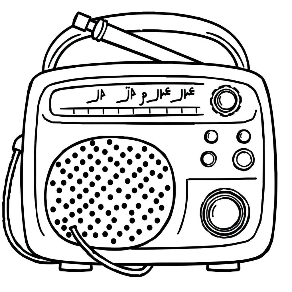 Kolorowanka: radio i mikrofon - Kolorowanki - Dzień Radia (kwiecień)