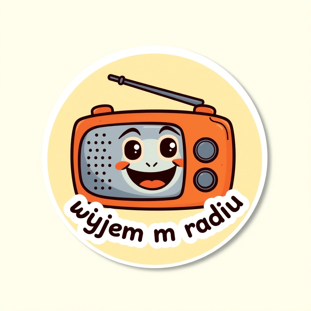 Naklejka/pieczątka: 'Byłem/Byłam w małym radiu' - Szablony - Dzień Radia (kwiecień)