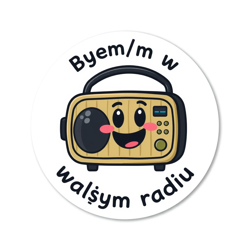 Naklejka/pieczątka: 'Byłem/Byłam w małym radiu' - Szablony - Dzień Radia (kwiecień)