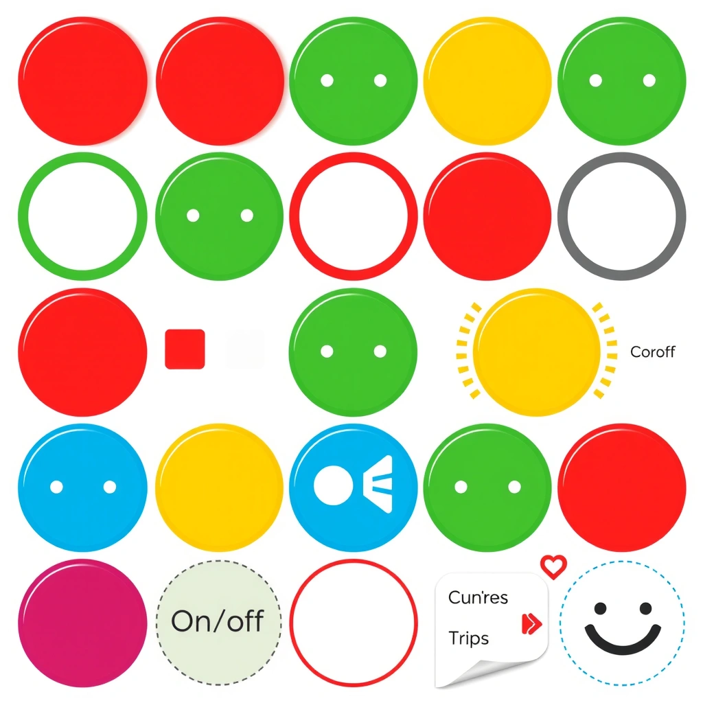 Arkusz przycisków — Naklejki sterujące - Szablony - Dzień Energetyka