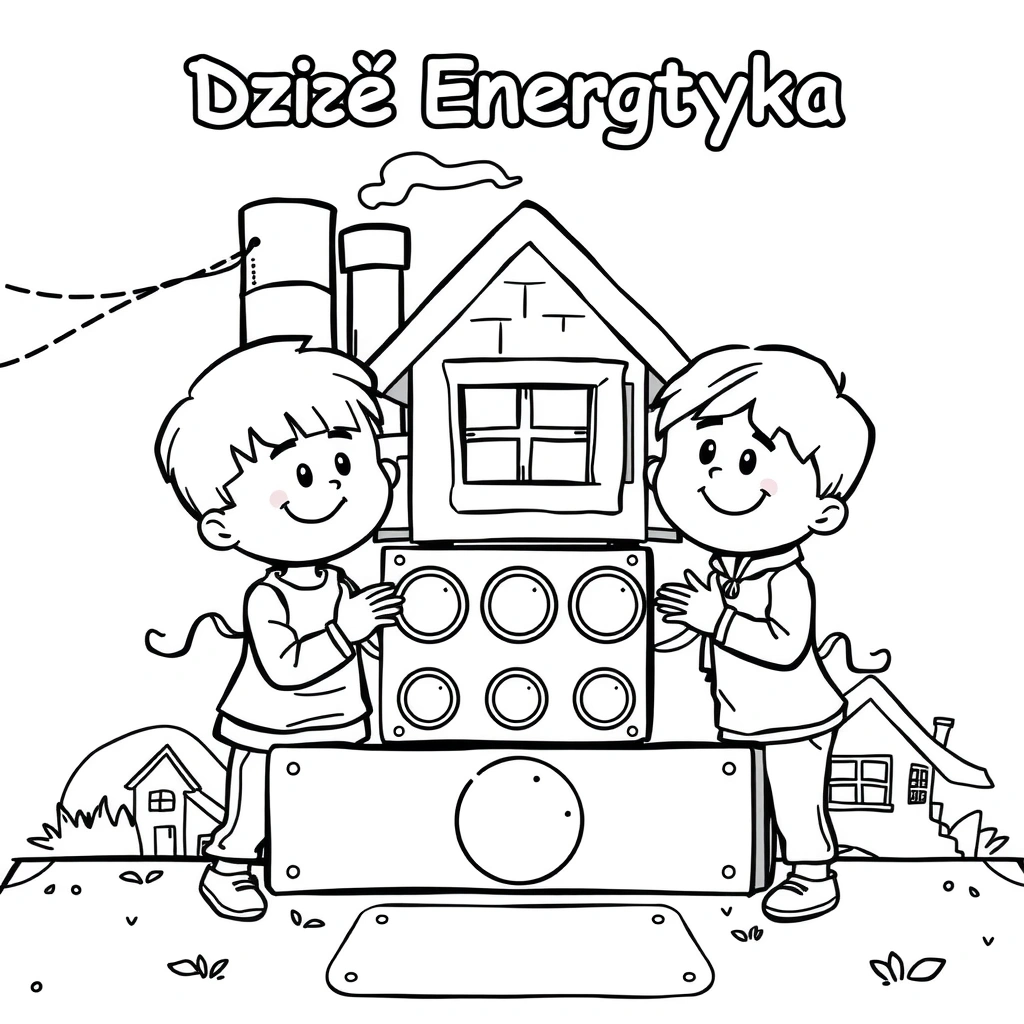 Kolorowanka — Mała elektrownia - Kolorowanki - Dzień Energetyka