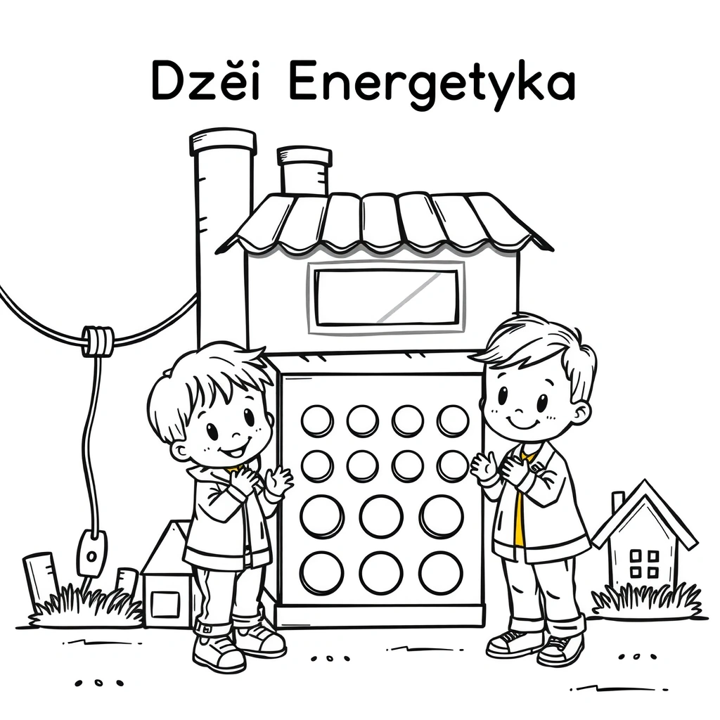 Kolorowanka — Mała elektrownia - Kolorowanki - Dzień Energetyka