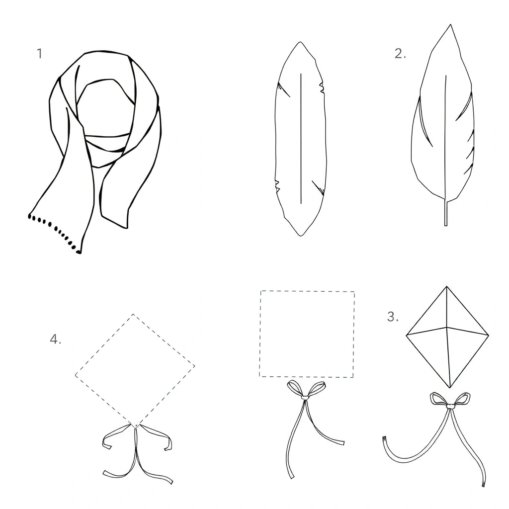 Szablony: chusteczki, piórka, latawiec — drukowalne - Szablony - Dzień Wiatru