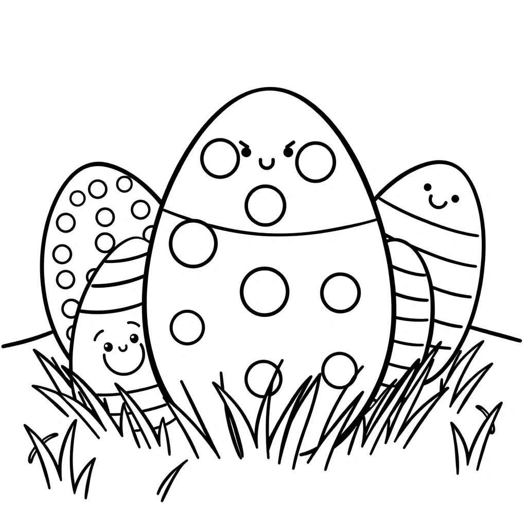 Kolorowanka: Wielkanocne jajeczka - Kolorowanki - Wielkanoc