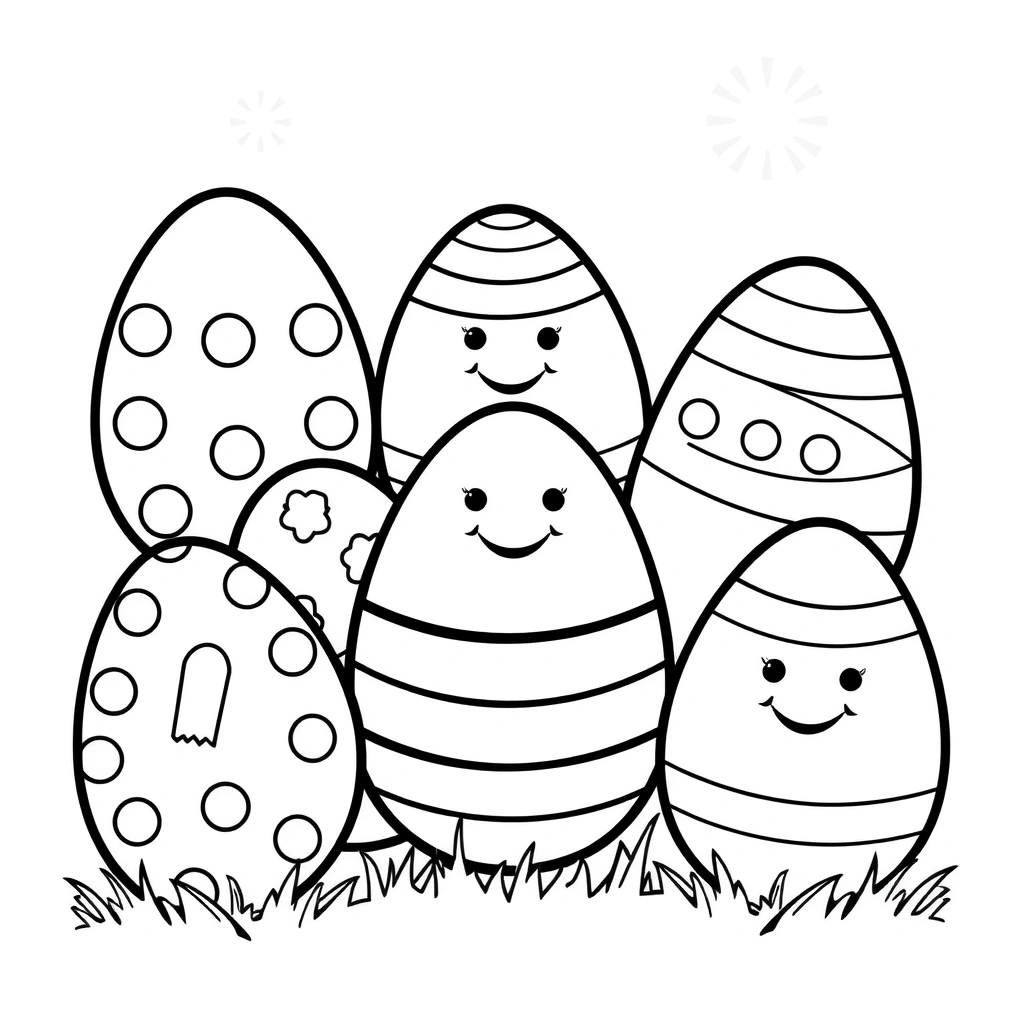 Kolorowanka: Wielkanocne jajeczka - Kolorowanki - Wielkanoc