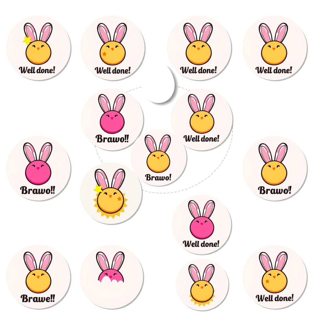 Naklejki/medale za udział - projekt - Szablony - Wielkanoc