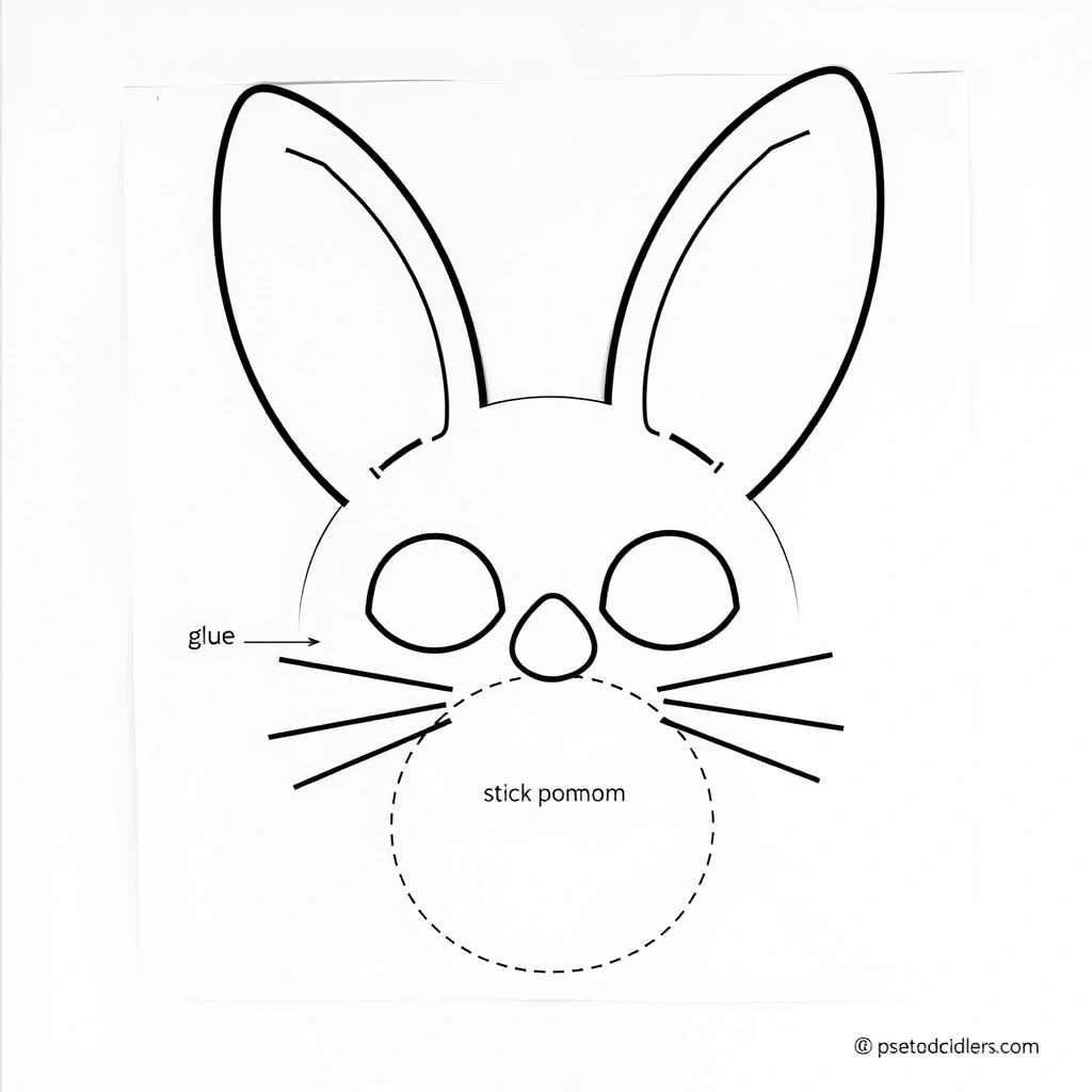 Papierowy talerzyk - króliczek (szablon) - Szablony - Wielkanoc