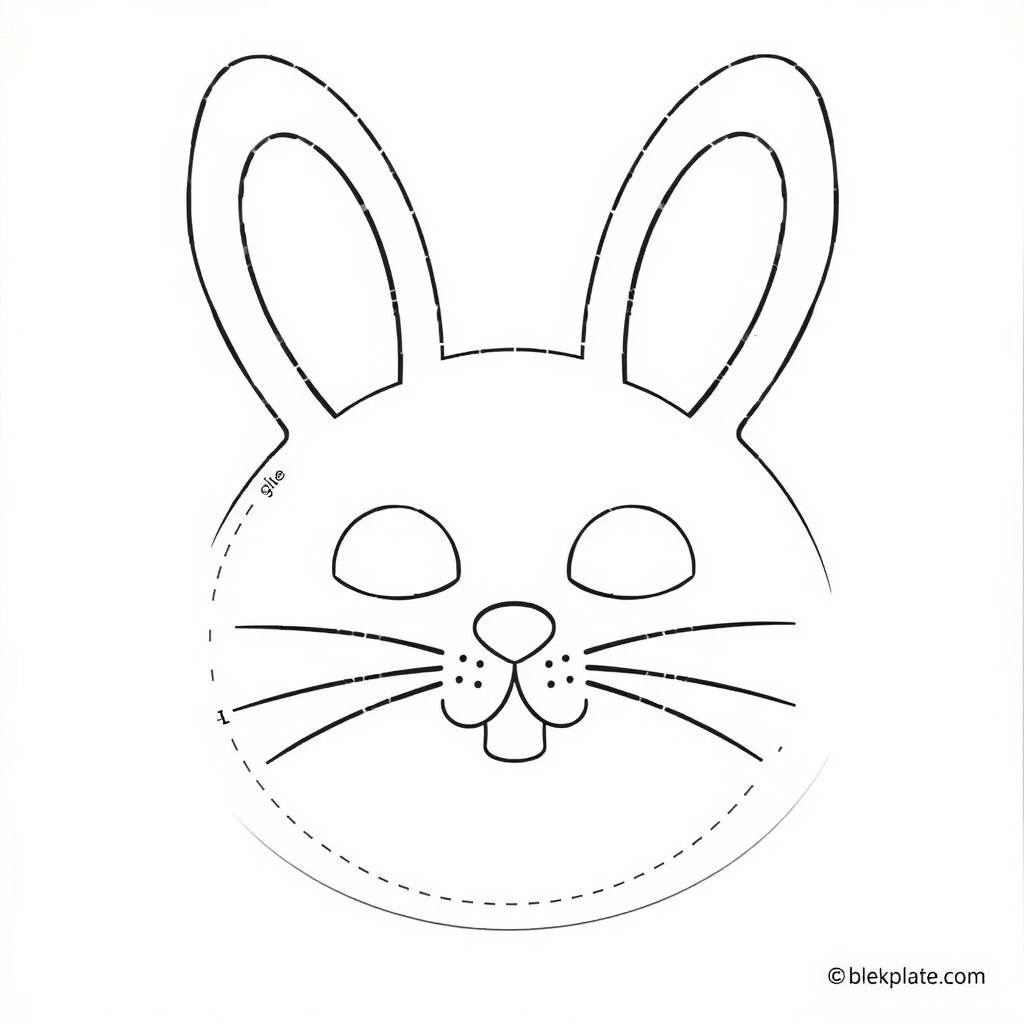 Papierowy talerzyk - króliczek (szablon) - Szablony - Wielkanoc