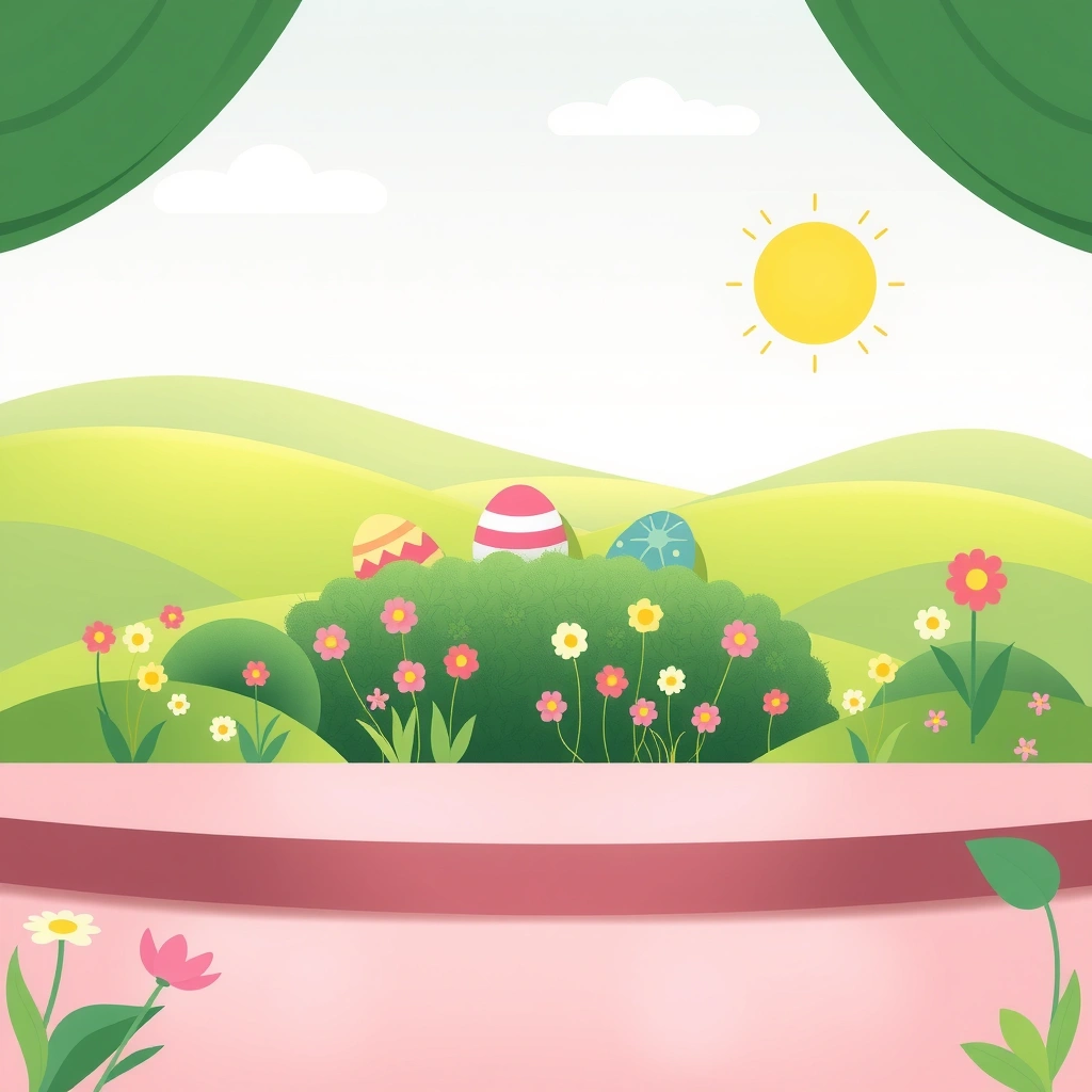 Tło sceny: Ogród z jajkami - Materiały - Wielkanoc