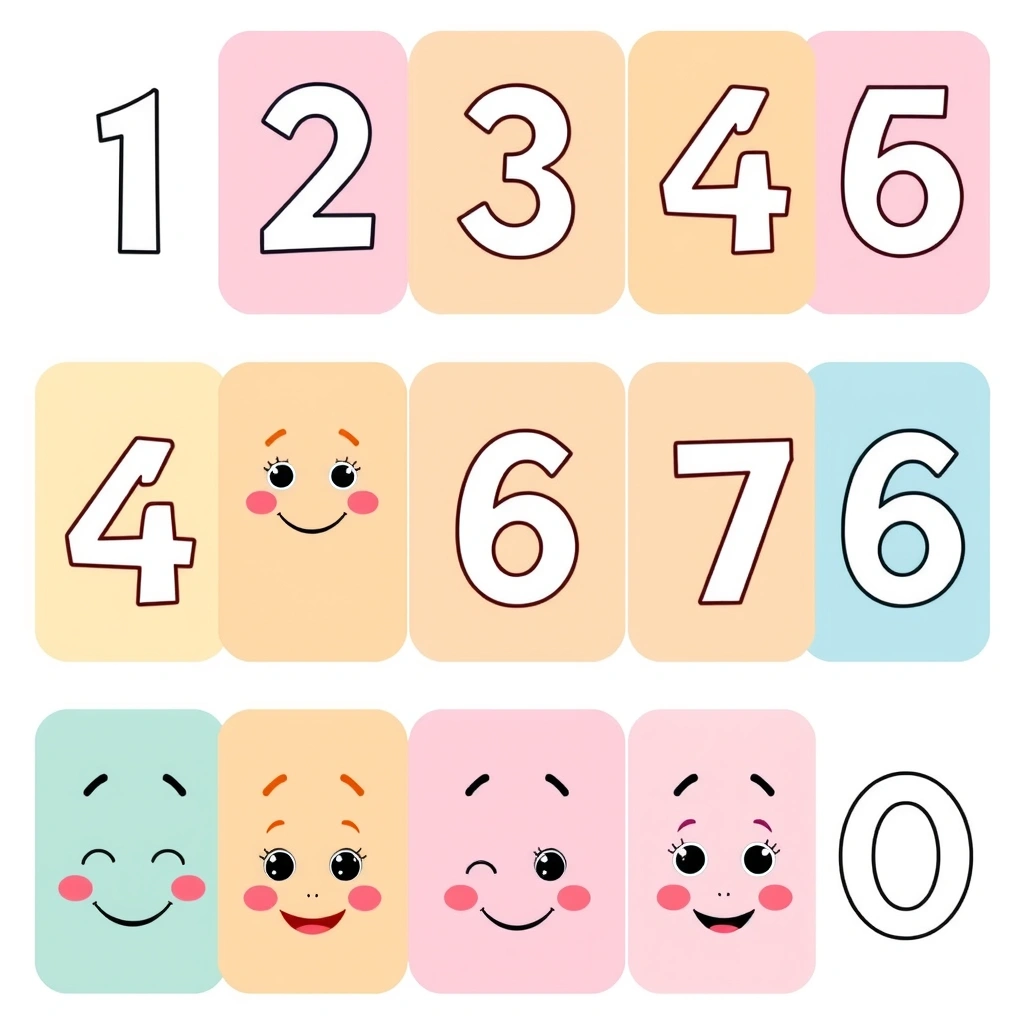 Kartoniki z buźkami 1–10 - Szablony - Dzień Przyjaciela