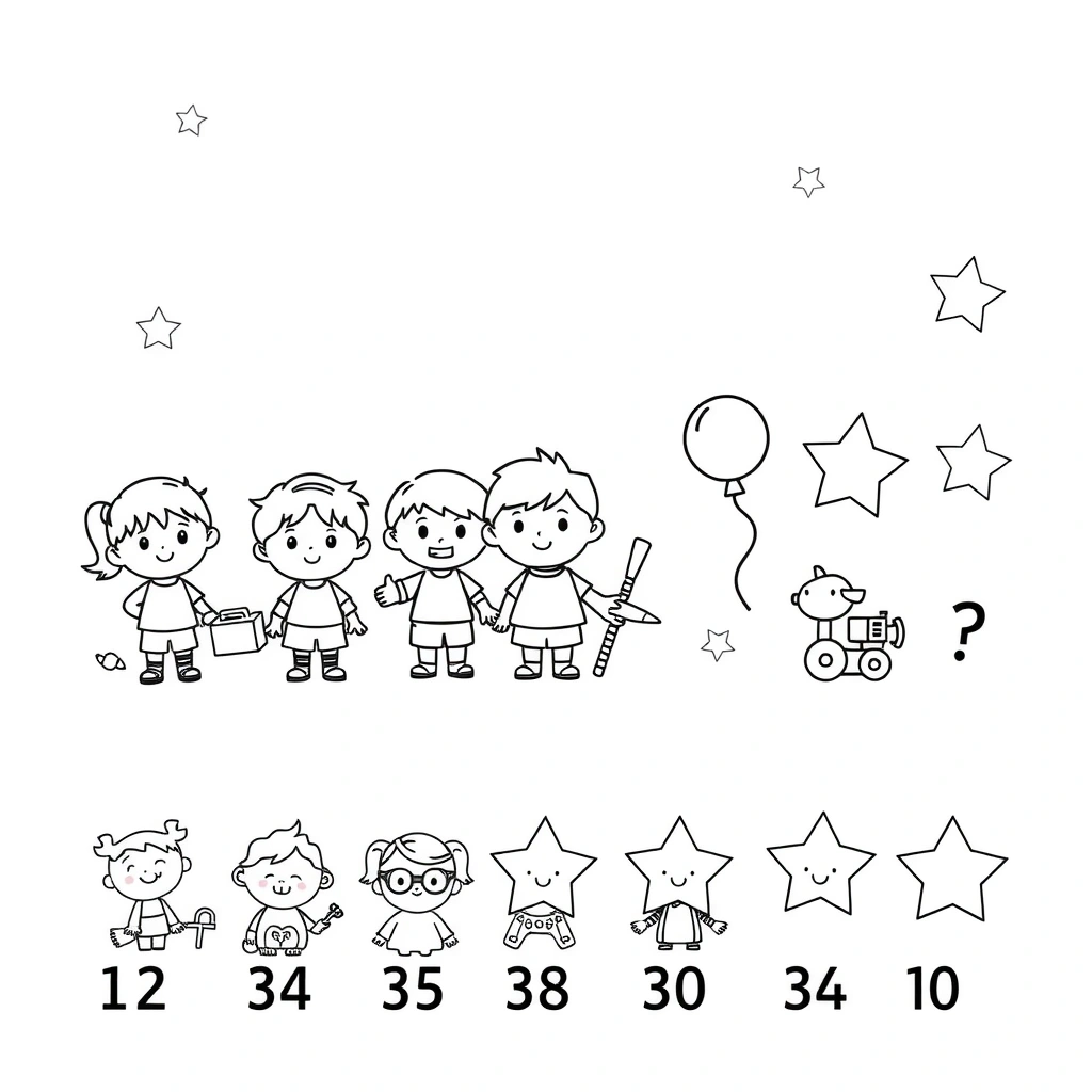 Kolorowanka: Liczymy przyjaciół - Kolorowanki - Dzień Przyjaciela