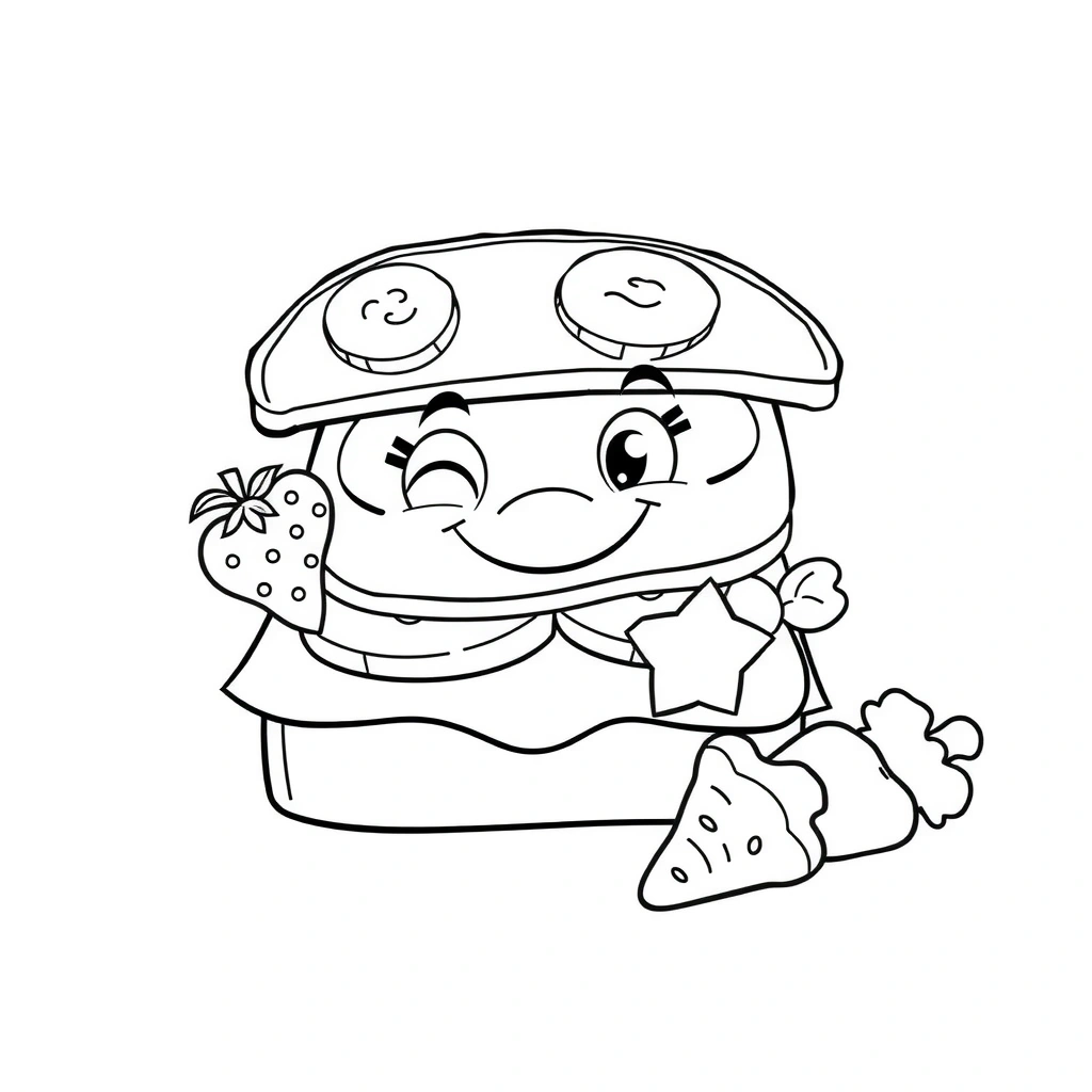 Kolorowanka — Kanapki i owoce - Kolorowanki - Dzień Fotografii