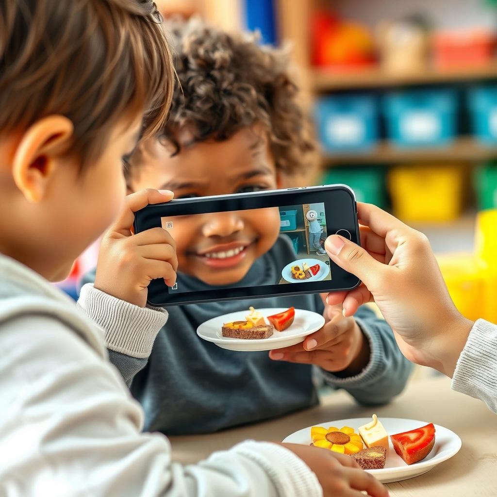 Zdjęcie — dziecko fotografuje swoją pracę - Materiały - Dzień Fotografii