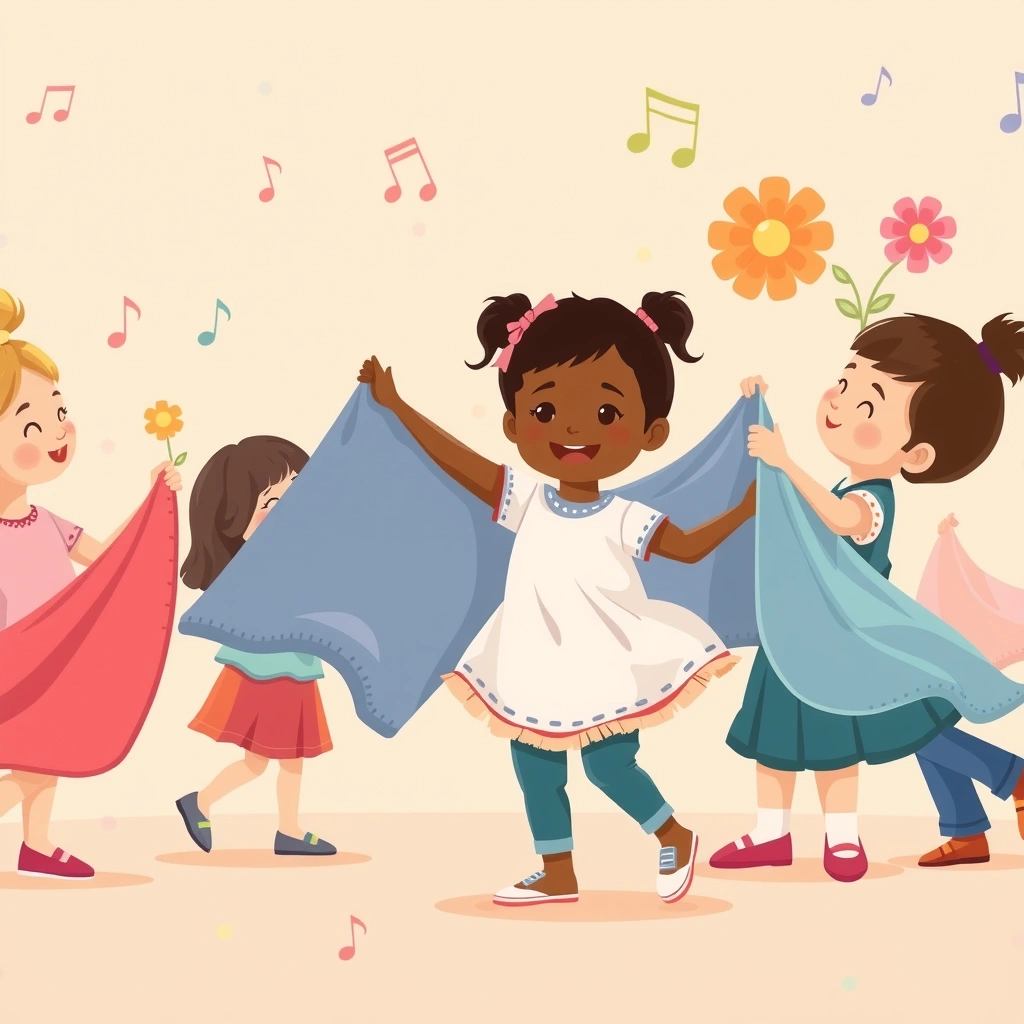 Ilustracja: Taniec kwiatuszków - Materiały - Dzień Kobiet