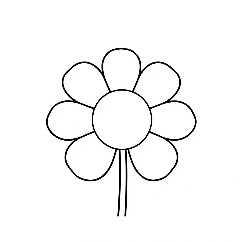 Szablon: Kontur dużego kwiatu (brystol) - Szablony - Dzień Kobiet