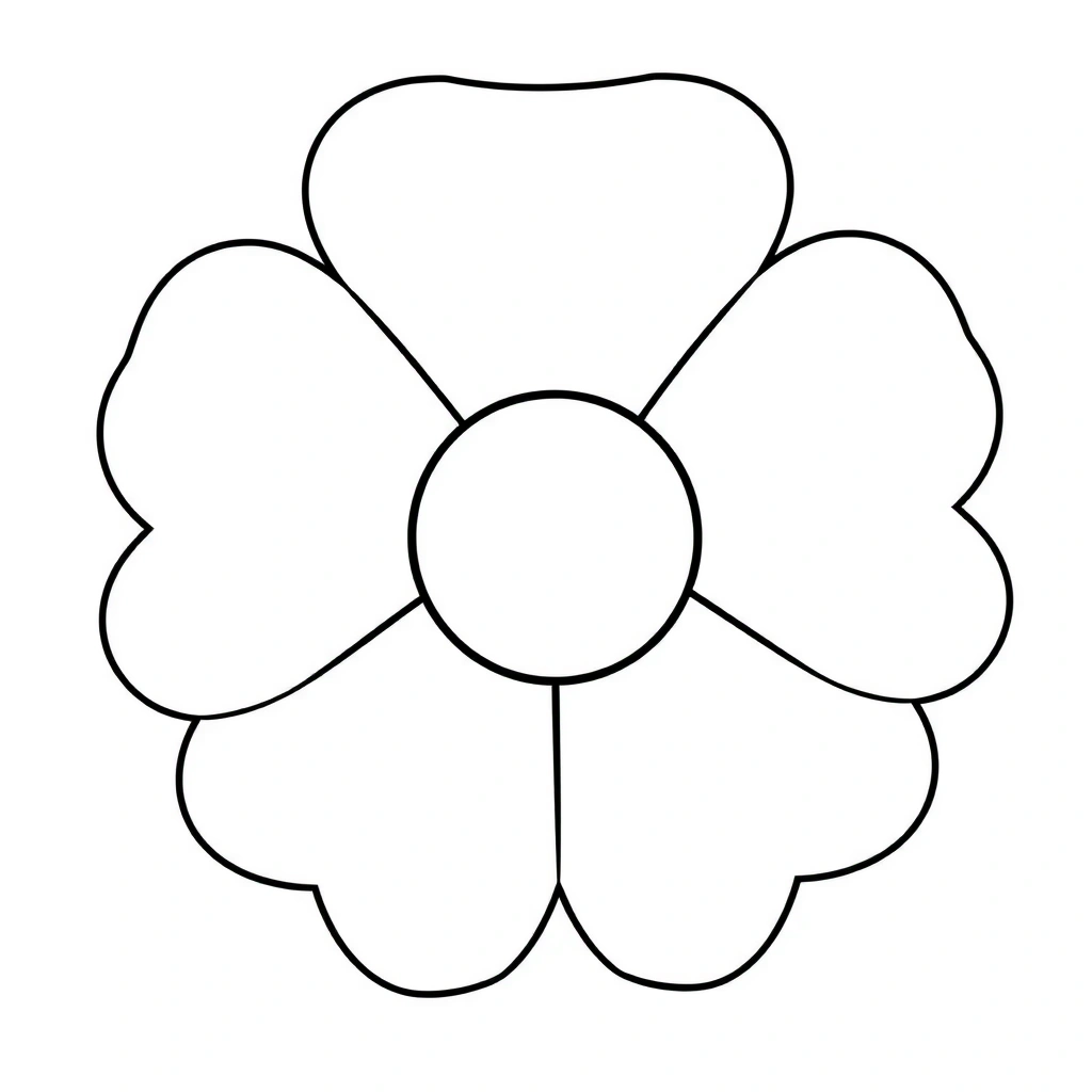 Szablon: Kontur dużego kwiatu (brystol) - Szablony - Dzień Kobiet