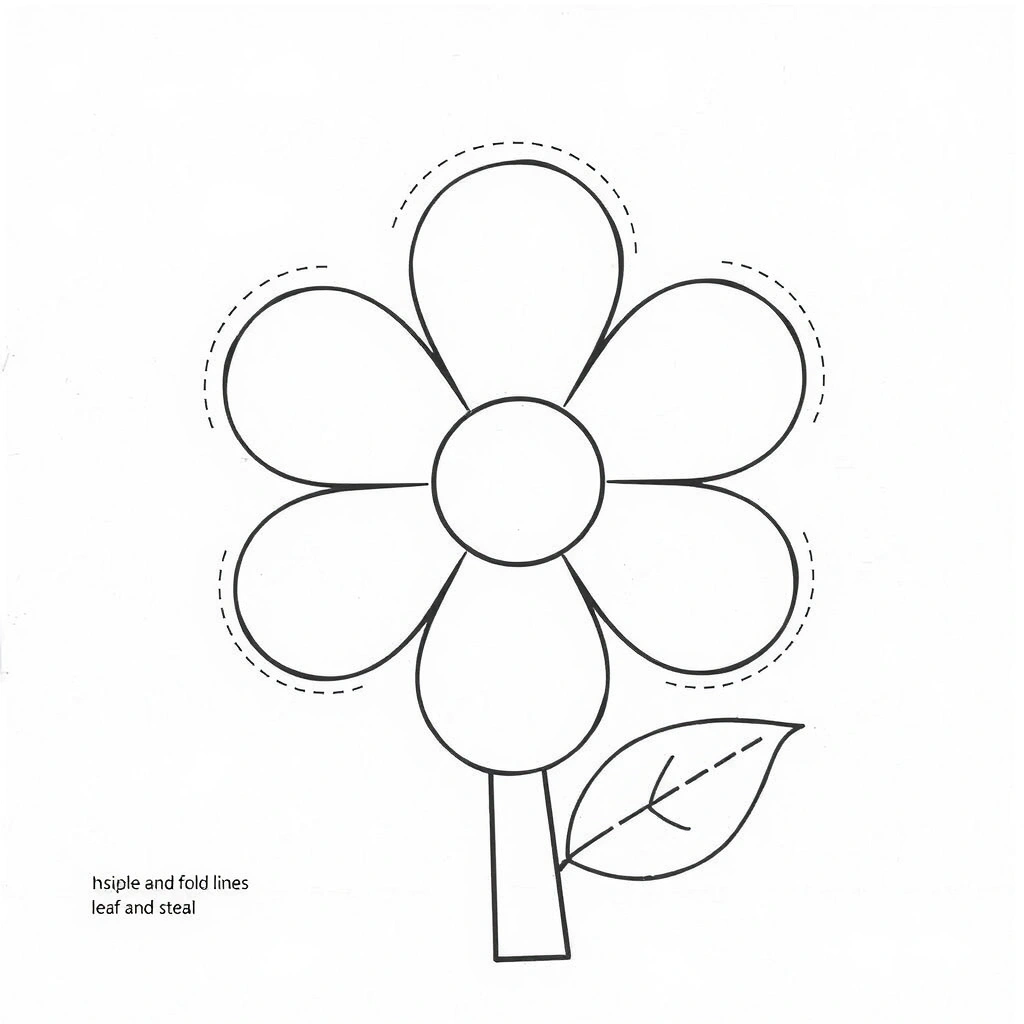 Szablon: Mały papierowy kwiatek do zabrania - Szablony - Dzień Kobiet