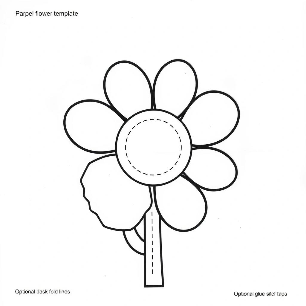 Szablon: Mały papierowy kwiatek do zabrania - Szablony - Dzień Kobiet