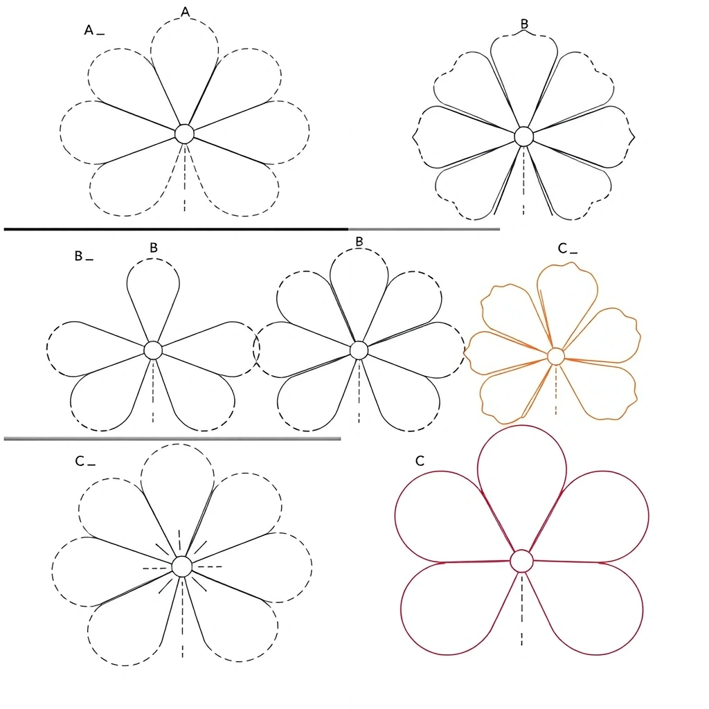Szablony: Duże płatki do wycięcia - Szablony - Dzień Kobiet