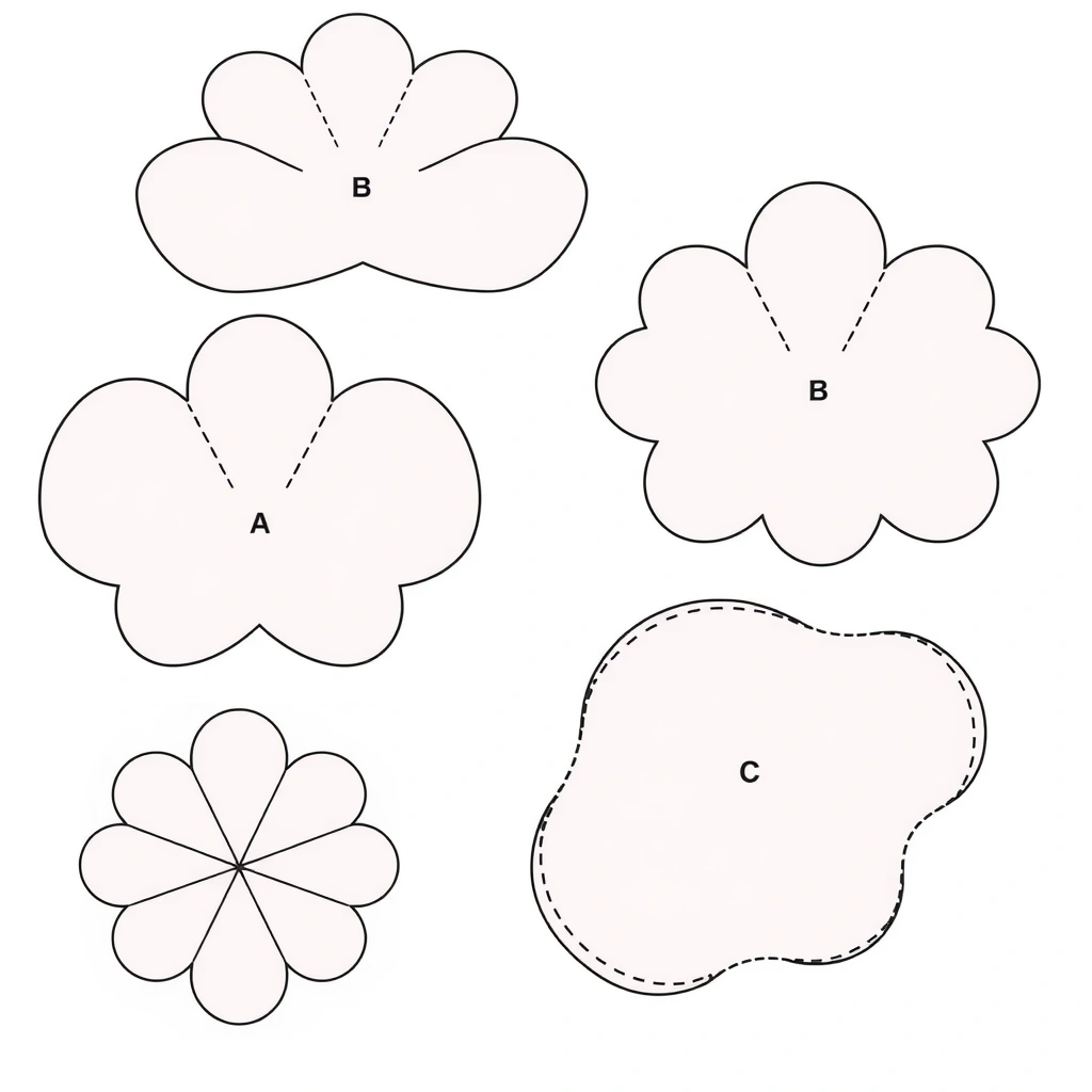 Szablony: Duże płatki do wycięcia - Szablony - Dzień Kobiet