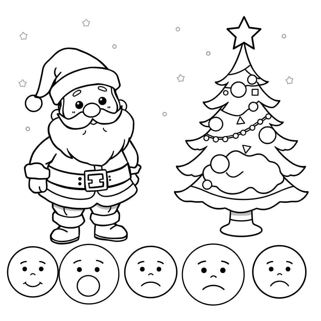 Kolorowanka: Mikołaj i buźki - Kolorowanki - Boże Narodzenie