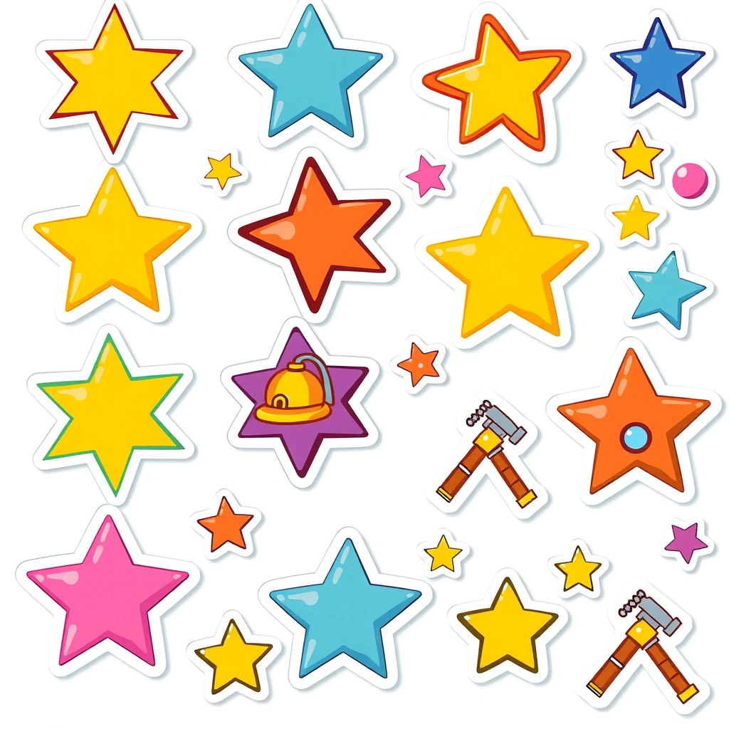 Naklejki: gwiazdki i symbole górnicze - Materiały - Dzień Górnika - Barbórka