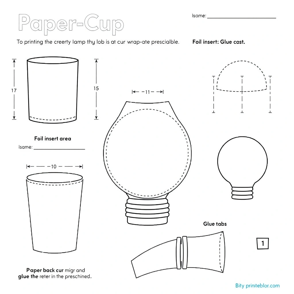 Szablon lampki z kubeczka - Szablony - Dzień Górnika - Barbórka