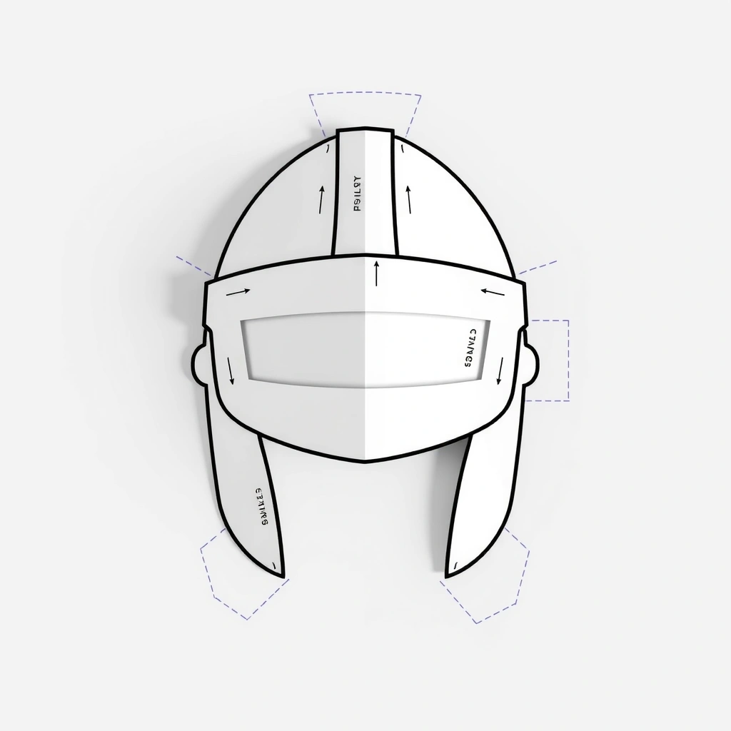 Szablon papierowego hełmu - Szablony - Dzień Górnika - Barbórka