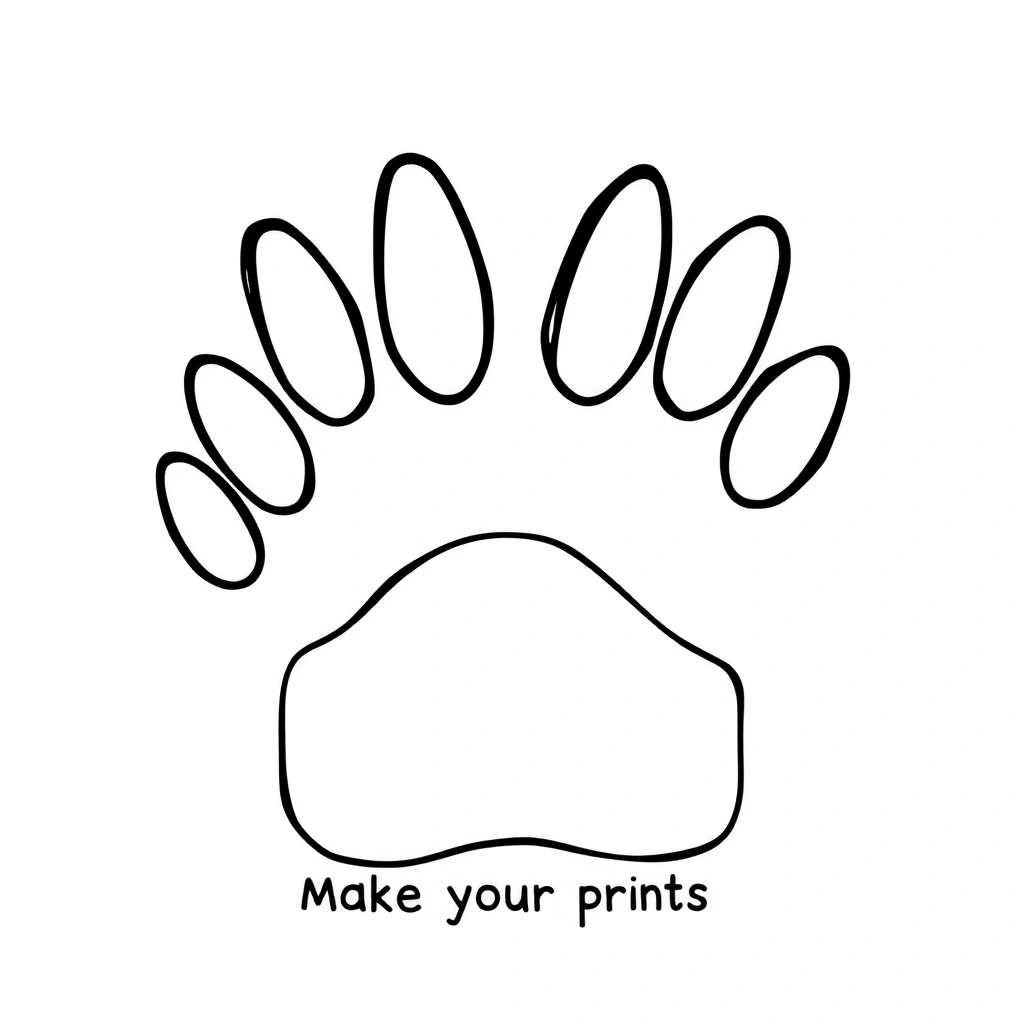 Szablon odbitki łapki — mały detektyw - Szablony - Dzień Kubusia Puchatka